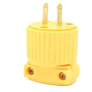 Universal Yellow 2 Pole 2 Wire 15A 125V Power Receptacle Converter