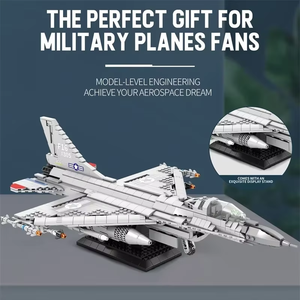 Bloques de Construcción del Avión de Combate F-16 Fighting Falcon, 1427 Piezas, Modelo de Avión Militar Estadounidense, Ladrillos de Juguete para Decoración de Escritorio, Regalos Navideños para Niños - Product Image 5