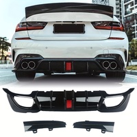 G20 M Sport diffuseur arrière lèvre diffuseur de pare-chocs arrière avec lumière pour BMW Série 3 G20 noir brillant fibre de carbone 2019 2020 2021 2022