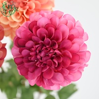 Kedatangan Baru Bunga Dahlia Sutra Besar 57cm Dekoratif Satu Tangkai Warna Champagne Peach Putih untuk Dekorasi Hotel dan Pernikahan