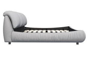 Modern <b>Queen</b> <b>Size</b> Luxury Eco-Friendly Upholstered Platform <b>Bed</b> with Oversized Padded Backrest and Solid Wood Frame - Product Image 6