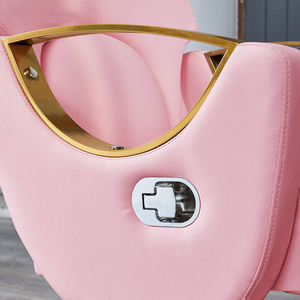 Chaise de Salon Rose en Promotion, Chaise de Coiffure Exécutive et Miroir, Chaise de Salon Inclinable Rose à Vendre LC292 - Product Image 3