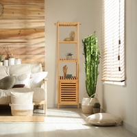 Meuble de rangement pour salle de bain: Étagère haute étroite autoportante Étagères d'angle minces avec 3 étagères ouvertes et porte 33.8x33x140