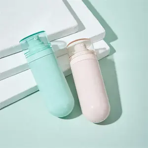 15ml 30ml 50ml di plastica capovolta macaron colore lozione airless bottiglia di crema per cosmetici all'ingrosso