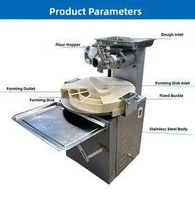 เครื่องปั้นแป้งอัตโนมัติไฟฟ้า ขนาด <span class=keywords><strong>50</strong></span>-140 กรัม ทำจากสแตนเลสเกรดอาหาร สำหรับทำเบเกอรี่ แบ่งแป้งและปั้นกลม - Product Image 2