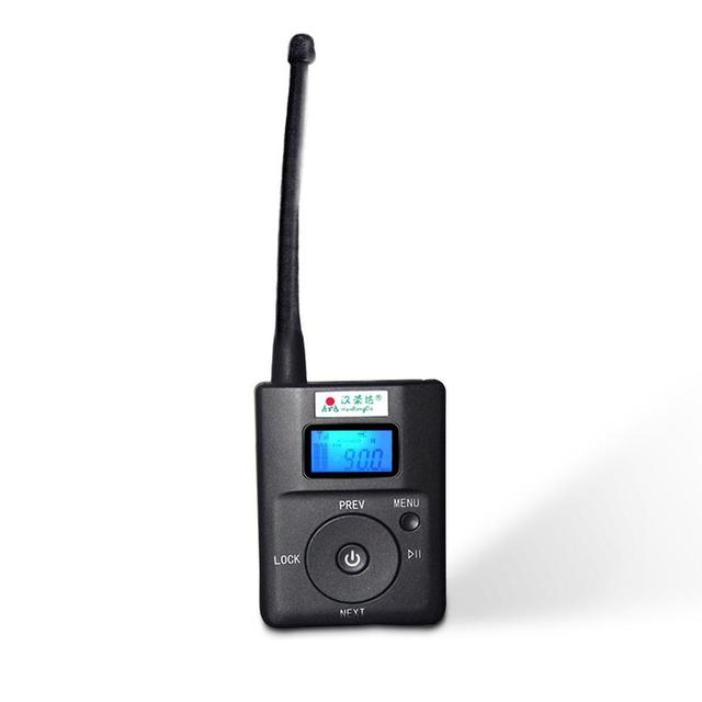 Factory OEM Portable FM Transmitter with LCD Display Low Power Rechargeable Wireless Transmitter for Tour Guide Church School