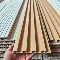 Revêtement mural en WPC co-extrudé, panneau cannelé, imperméable, anti-UV, surface 3D, décoration extérieure pour la maison, la salle de sport et l'extérieur