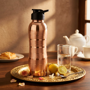100% Pure Copper <b>Water</b> <b>Bottle</b> Flip Top Leak-Proof Rust-Proof Copper <b>Bottle</b> Pure Copper Fliptop <b>Bottle</b> for Home School Office - Product Image 1