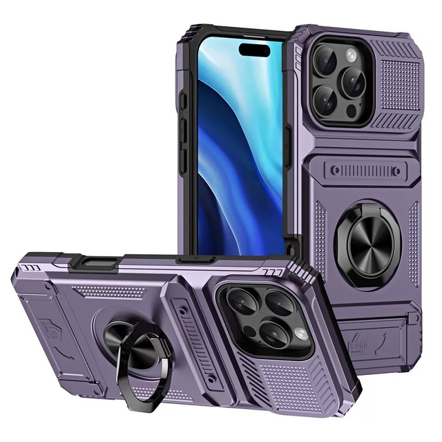 For Apple for iPhone 17 Pro Max Case Armor Design Phone Grip Magnetic Ring Bracket Shockproof