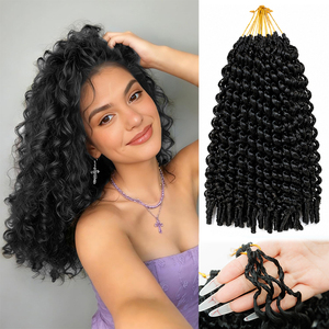 Extensiones de Cabello Rizado Birmano para Mujer, Pre-separadas, Rizo Espiral Invisible, Ligeras, Teñidas, Negro Natural - Product Image 1