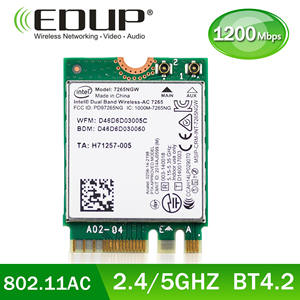 Kartu Jaringan Laptop Dual Band 7265NGW 1200Mbps M.<span class=keywords><strong>2</strong></span> NGFF Adaptor WIFI 802.11ac Wi-Fi Blue-tooth 4.0 - Product Image 2