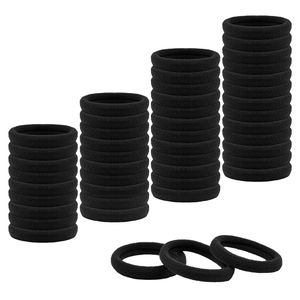 Elastici per <span class=keywords><strong>Capelli</strong></span> in Nylon Nero, Fermacoda Senza Cuciture in Cotone per <span class=keywords><strong>Uomo</strong></span> e Donna, Tessuto Elastico Senza Graffi - Product Image 1