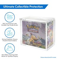 Offre Spéciale Coffret de Protection Acrylique pour Cartes Pokémon, Boîte d'Affichage avec Couvercle Magnétique, Fermeture Personnalisée pour Coffret Dresseur d'Élite (ETB)