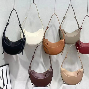 Sac Hobo pour femme en cuir PU de conception française, motif litchi texturé, sacoche de <span class=keywords><strong>selle</strong></span> avec bandoulière croissante à porter sous le bras - Product Image 6