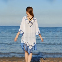 Robes pour femmes grande taille bohèmes de l'usine JINRU, en coton, sexy, pour la plage, maillots de bain, bikinis, vêtements de plage à franges