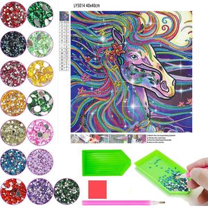 Cavallo 5D a forma speciale kit di arte diamante, kit di pittura con diamante unicorno per adulti, kit di pittura con strass di cristallo di gatto - Product Image 4