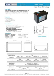 SOLAR12-90 305*168*208 (мм) 12 В, 90 А · х, свинцово-кислотная солнечная батарея для кемпинга