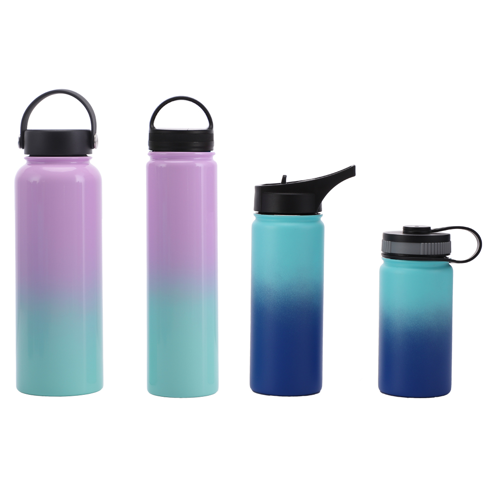 Вакуумная фляжка с широким горлышком и логотипом на заказ, без БФА, спортивные путешествия, 1 л, изолированные бутылки для воды из нержавеющей стали