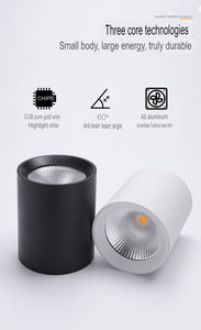 非穴あき天井取り付けLEDチューブライト円形COB吊り下げワイヤー表面取り付けスポットライト通路照明 - Product Image 4