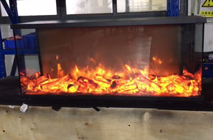 <span class=keywords><strong>Cheminée</strong></span> <span class=keywords><strong>électrique</strong></span> encastrée moderne <span class=keywords><strong>haut</strong></span> <span class=keywords><strong>de</strong></span> <span class=keywords><strong>gamme</strong></span> <span class=keywords><strong>de</strong></span> 1000 mm avec flammes LED à 3 côtés, télécommande, utilisation hôtelière - Product Image 3