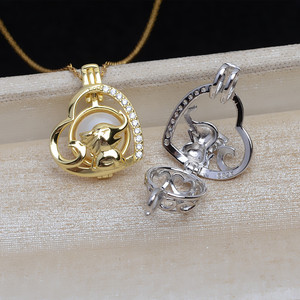 Colgante de Plata S925 con Diseño de Jaula de Amor para Mujer, Cuentas de 8mm y 10mm sin Perforar, Accesorios para Joyería DIY, Componentes, Modelo 5085 - Product Image 1