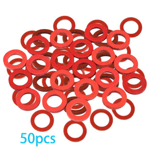 แหวนรองสีแดงสำหรับมอเตอร์เรือ 50 ชิ้น รุ่น 90430-08020 90430-08021-00 สำหรับซ่อมสกรูถ่ายน้ำมันเครื่อง - Product Image 1