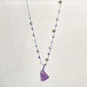 Collar de Cuentas de Amatista, Cristal Natural, Estilo Bohemia, Joyería para Uso Diario de Mujer - Product Image 4