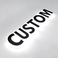 Panneau lumineux LED 3D publicitaire, panneau mural extérieur/intérieur, logo personnalisé, enseigne de magasin, étanche IP65, télécommande, bureau