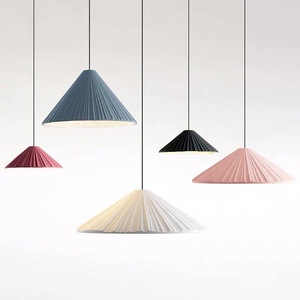Danish-Style LED Pendant <b>Light</b> Macaron-Colored Conical Hat Design Personalized Bedroom Bedside <b>Chandelier</b> Fixture - Product Image 2