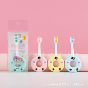 Children's Toothbrush Soft Bristles Donut Puppy Design For 0-4 Years Old Colorful Manual Toothbrush - Product Image 2