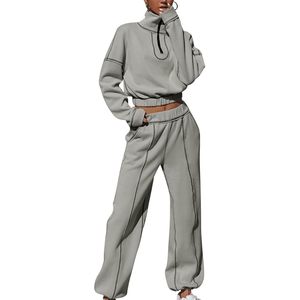 Womens <b>Sweat</b> <b>Set</b> Fleece 2 Piece Outfit Half Zip Pullover Sweatshirt Joggers Tracksuit <b>Sets</b> - Product Image 1
