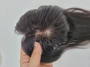 Perruque toupet en cheveux humains à clips de 12 pouces, mi-longue, lisse, noir naturel, brun, qualité supérieure, légère et respirante - Product Image 5