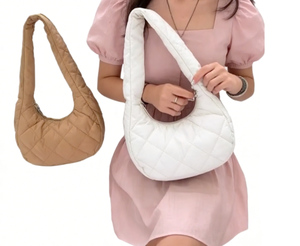 Nouveau sac fourre-tout matelassé brodé pour femme, petit sac à bandoulière zippé, sac à main bouffant style hobo, sac de transport, sac à main matelassé imperméable - Product Image 4