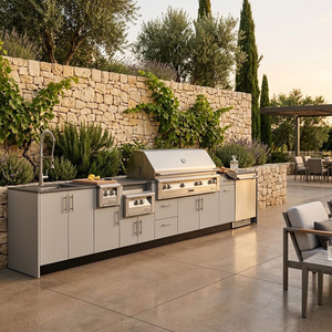 Cuisine extérieure <span class=keywords><strong>de</strong></span> haute qualité <span class=keywords><strong>en</strong></span> acier inoxydable antibactérien avec barbecue, conception gratuite - Product Image 2