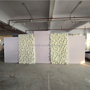 SMOOTH 2025 New Design <strong>White</strong> PVC Stage Backdrop Shiny <strong>White</strong> Acrylic <strong>Background</strong> with Pink <strong>Pattern</strong> - Product Image 5