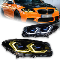Conjunto de Faros Delanteros para BMW Serie 5 F10 2010-2017, Actualización con Lente de Proyector Láser LED de Doble Color Estilo OSS