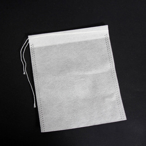 Eco Non tessuto con coulisse sacchetto per bustina di tè stampato personalizzato compostabile riutilizzabile imballaggio sostenibile per i fornitori di tè - Product Image 1