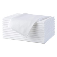 LAIYUE Serviette de table 100% coton 40x40cm blanche carrée pour dîner, hôtel, restaurant, mariage, banquet, vente en gros