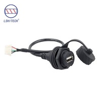 Connecteurs USB 2.0 industriels Lshitech mâle/femelle, étanches IP68, contacts en cuivre, boîtier en nylon, 1,5A 30V CC pour données automobiles