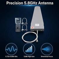 Antena Direccional Log-Periódica para Exteriores de 18dBi y Alta Ganancia, 2.4GHz, Amplificador de Señal Celular con Kit de Montaje y Conector Tipo N
