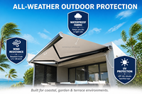 Auvent motorisé professionnel extérieur à cassette intégrale, imperméable, en aluminium, électrique, rétractable, protection UV pour balcon