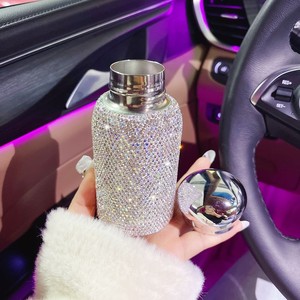 Venta caliente vasos de acero inoxidable de gama alta tazas aisladas con incrustaciones de diamantes tazas de agua portátiles para regalo de recuerdo - Product Image 3