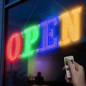 LemonNova <b>LED</b> Open Sign 40x14 Inch Remote Control Brightness Speed Adjustment 14 Modes Static Text Display for Business - Product Image 1
