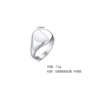 Bague personnalisée avec lettrage Bague en acier inoxydable plaqué or sans ternissure Bague vierge minimaliste personnalisée tendance BSCI géométrique Welcom OEM - Product Image 6