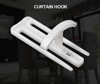 Crochets décoratifs muraux en plastique pour rail de rideau, crochets en PE, style Art Déco, populaires, blancs, anneaux de rideau de douche en plastique