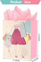 4er-Pack 9 Zoll Mittelgroße Sortierte Geschenktüten mit Reißverschluss und Seidenpapier für Hochzeiten, Brautpartys, Geburtstage und Feiern