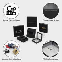 Boîte de présentation flottante 3D personnalisée avec logo, avec enveloppe en papier et suspension en film PE, pour bijoux (bague, bracelet, médaille) - Vente en gros