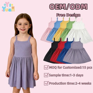 Vestidos de Verano para Bebé Niñ<span class=keywords><strong>a</strong></span>, de Algodón de Alta Calidad, con Tirantes Finos y Volantes, Corte en <span class=keywords><strong>A</strong></span>, Largo hasta la Rodilla, Ecológicos, Colores y Estampados Personalizados - Product Image 1