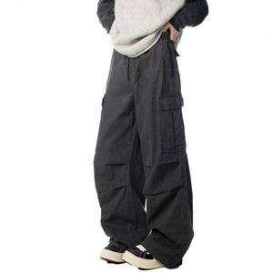Streetwear poches personnalisé Vintage lavage à l'acide 100% coton adolescents garçons <span class=keywords><strong>pantalon</strong></span> de survêtement hommes noir <span class=keywords><strong>Parachute</strong></span> Cargo <span class=keywords><strong>pantalon</strong></span> - Product Image 2