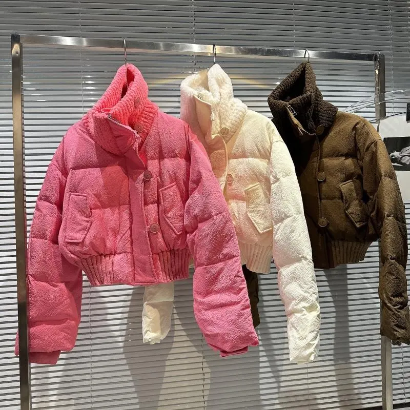 OULAIYDI New High Fashion Fleece Patchwork Warm Jackets Snow Winter Parkas Puffer Coat Women Down Jacket